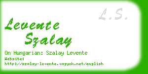 levente szalay business card